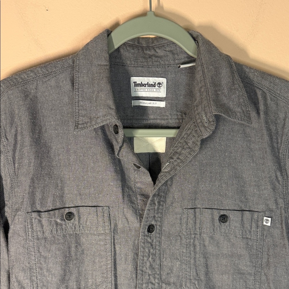 Timberland Gray Textured Long-Sleeve Shirt